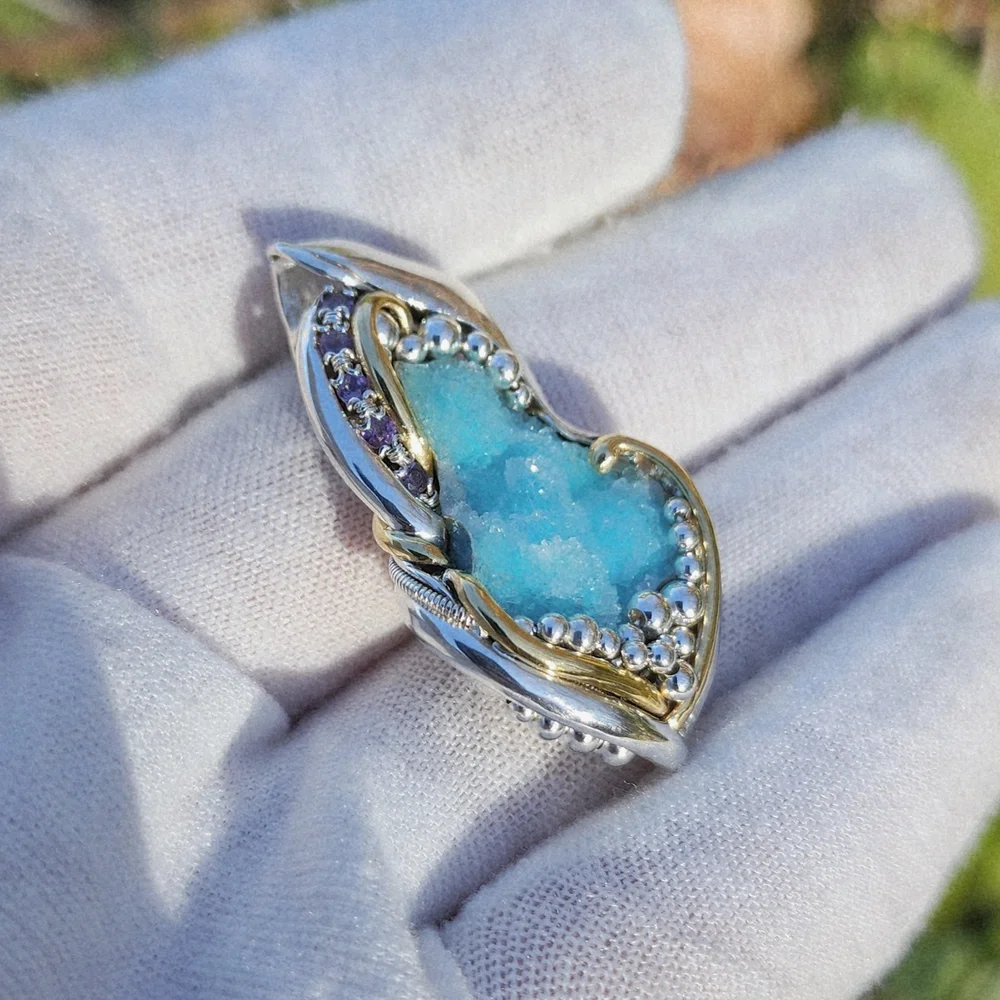 Gem Silica Druzy & Amethyst — Miles McDonald - The Art of Wire
