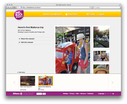 One Big Family - Mobile taugliche Webapp
