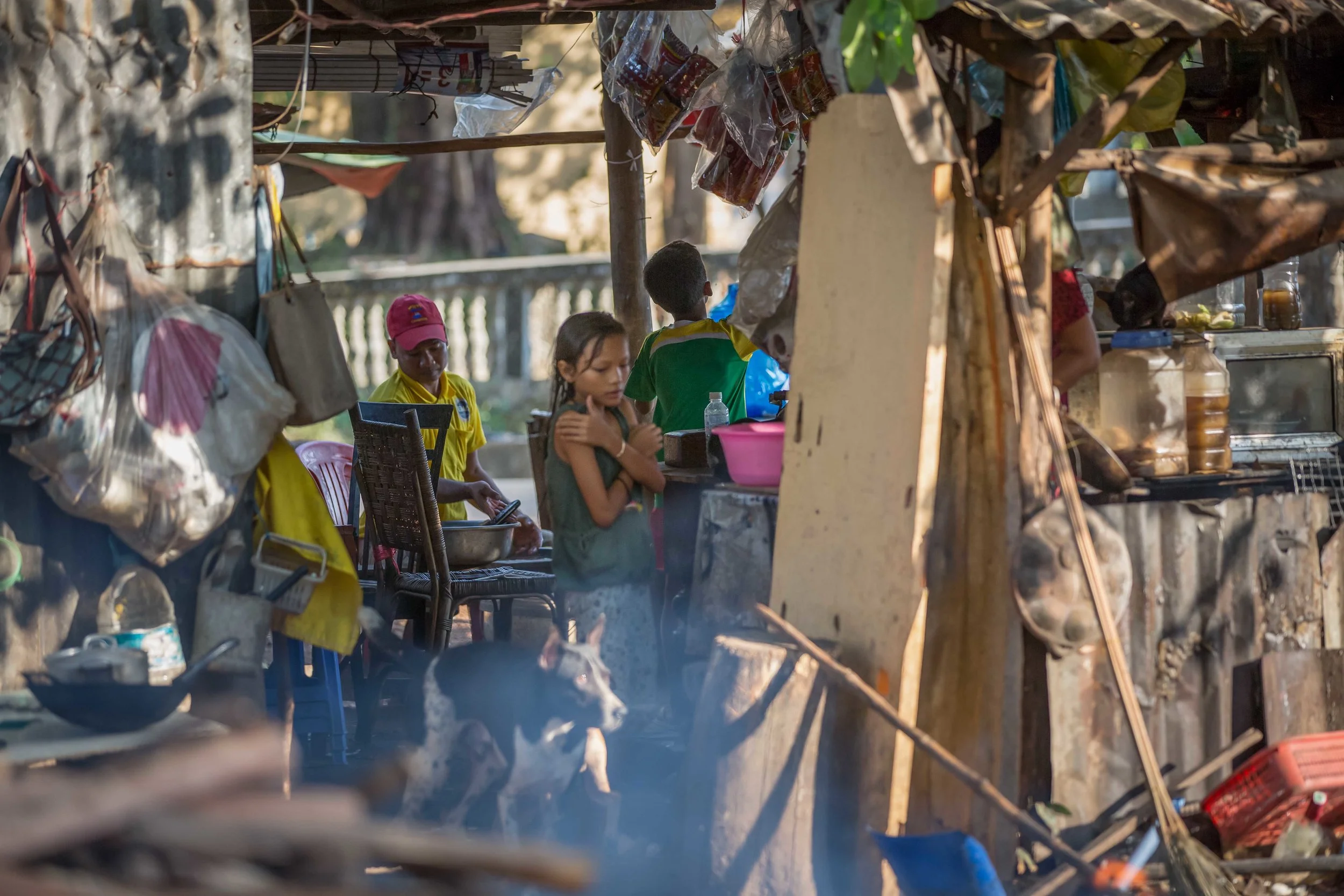 A student in her family's kitchen. Photo: Gina Orlando