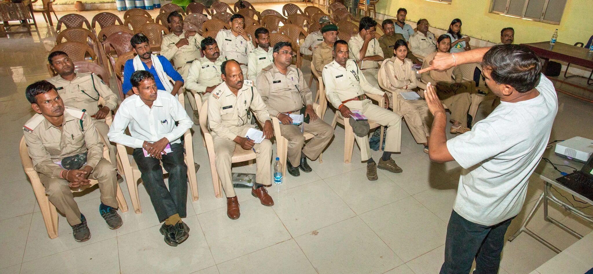 Forest guard training focus on wildlife preservation. 