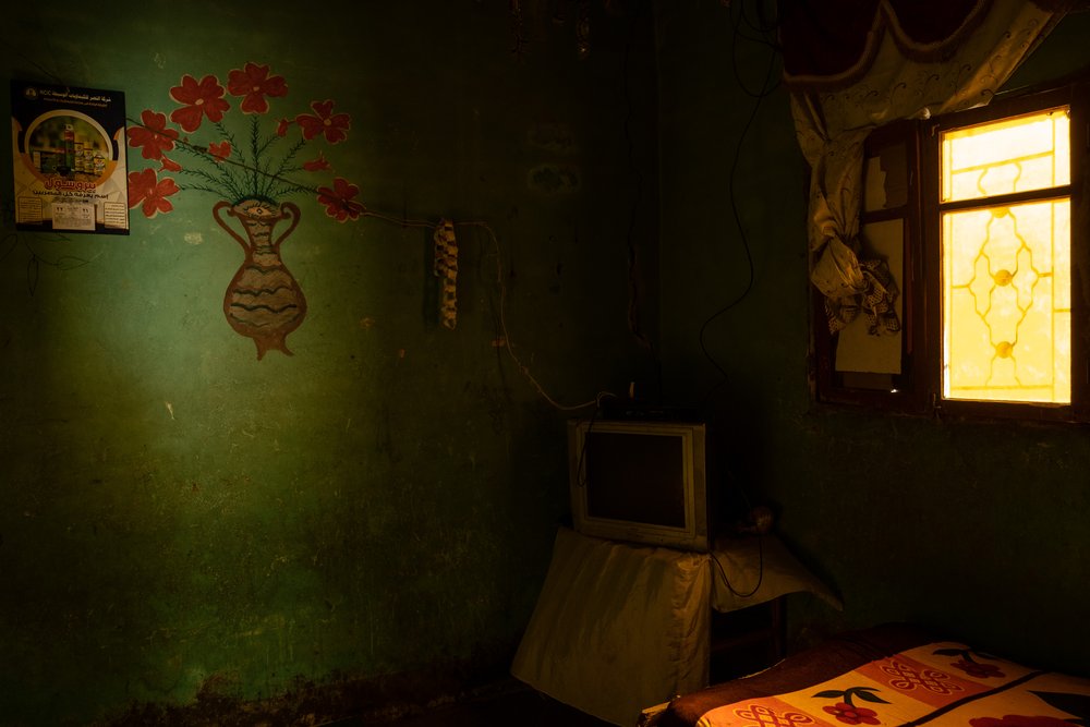 A view from inside the home of Darabala Abdel Hadi in Ezbat Soliman village. Fayoum, Egypt. August 11, 2022.