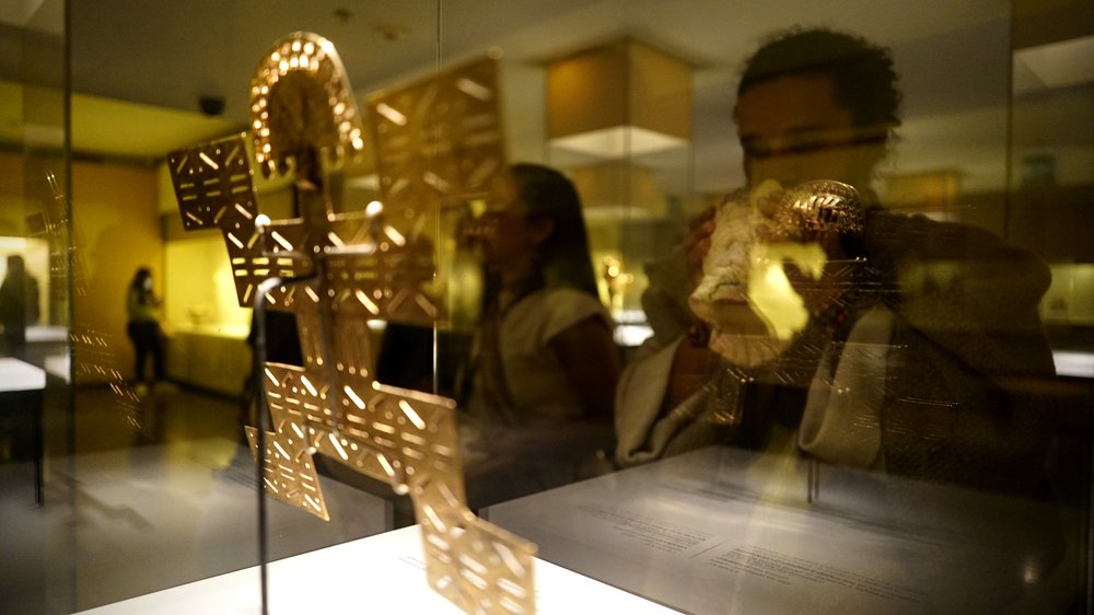 Gold displayed in the Museo Del Oro in Bogotá. “We Muysca are people, new people, seed people, gold that blossoms from the womb of Mother Earth. We are seeds of gold..."