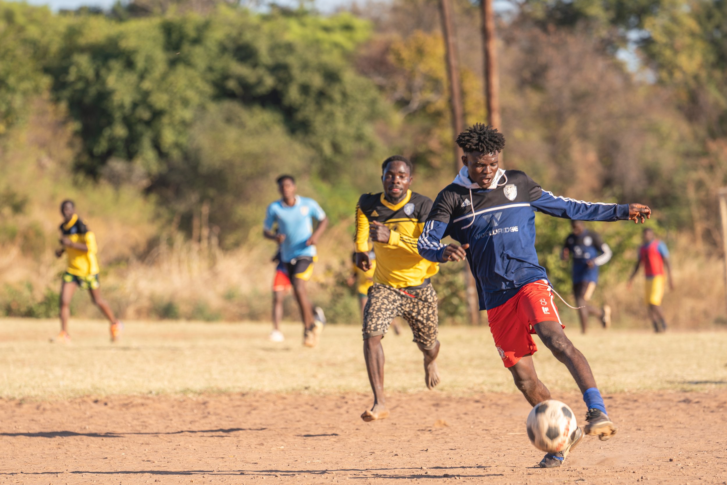  New Hope Waves football team playing a community game in Livingstone. 