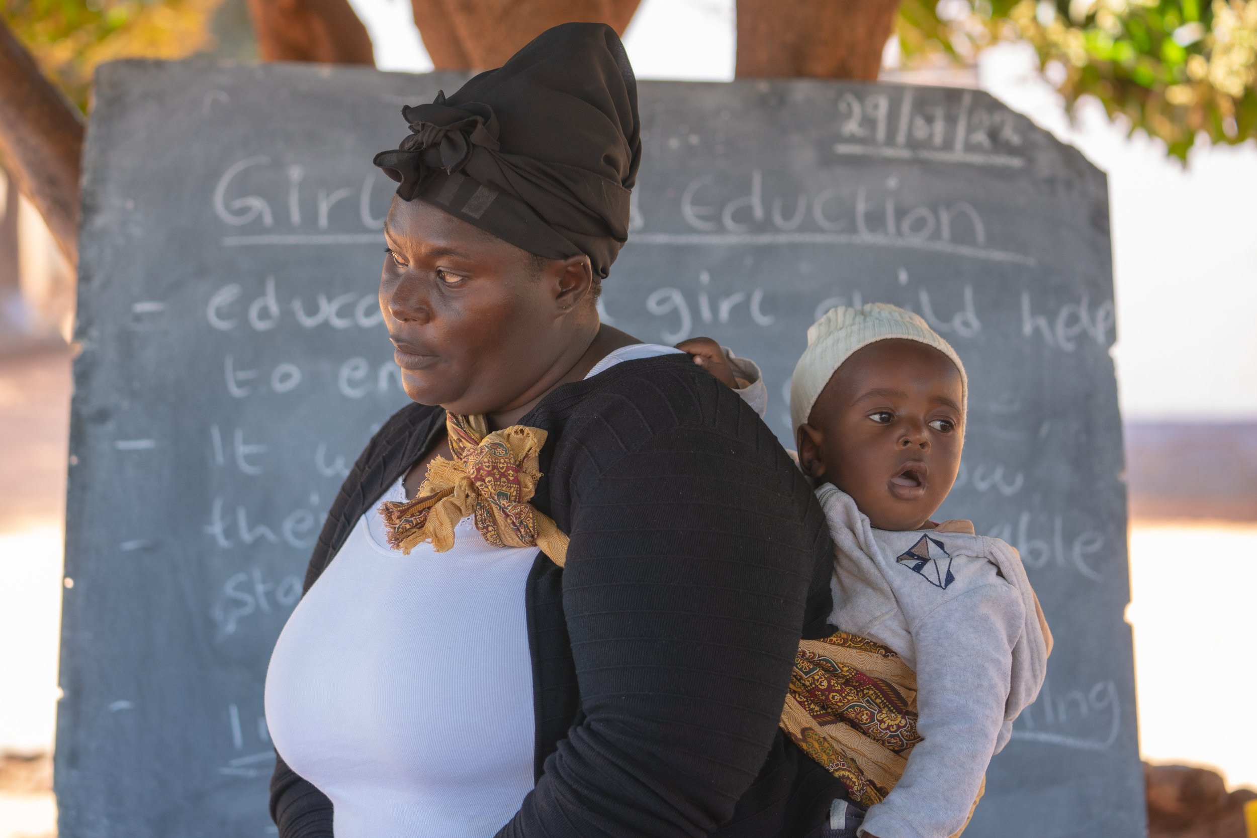  Mercy Sianyama teaching women's empowerment session at New Hope Waves School in Livingstone. 