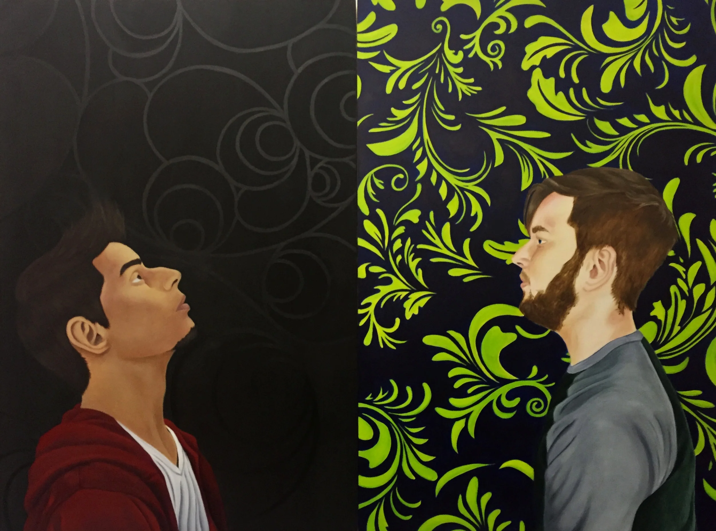   26 , 2017, acrylic on panel, 36x48 (Diptych) [Left panel available] 