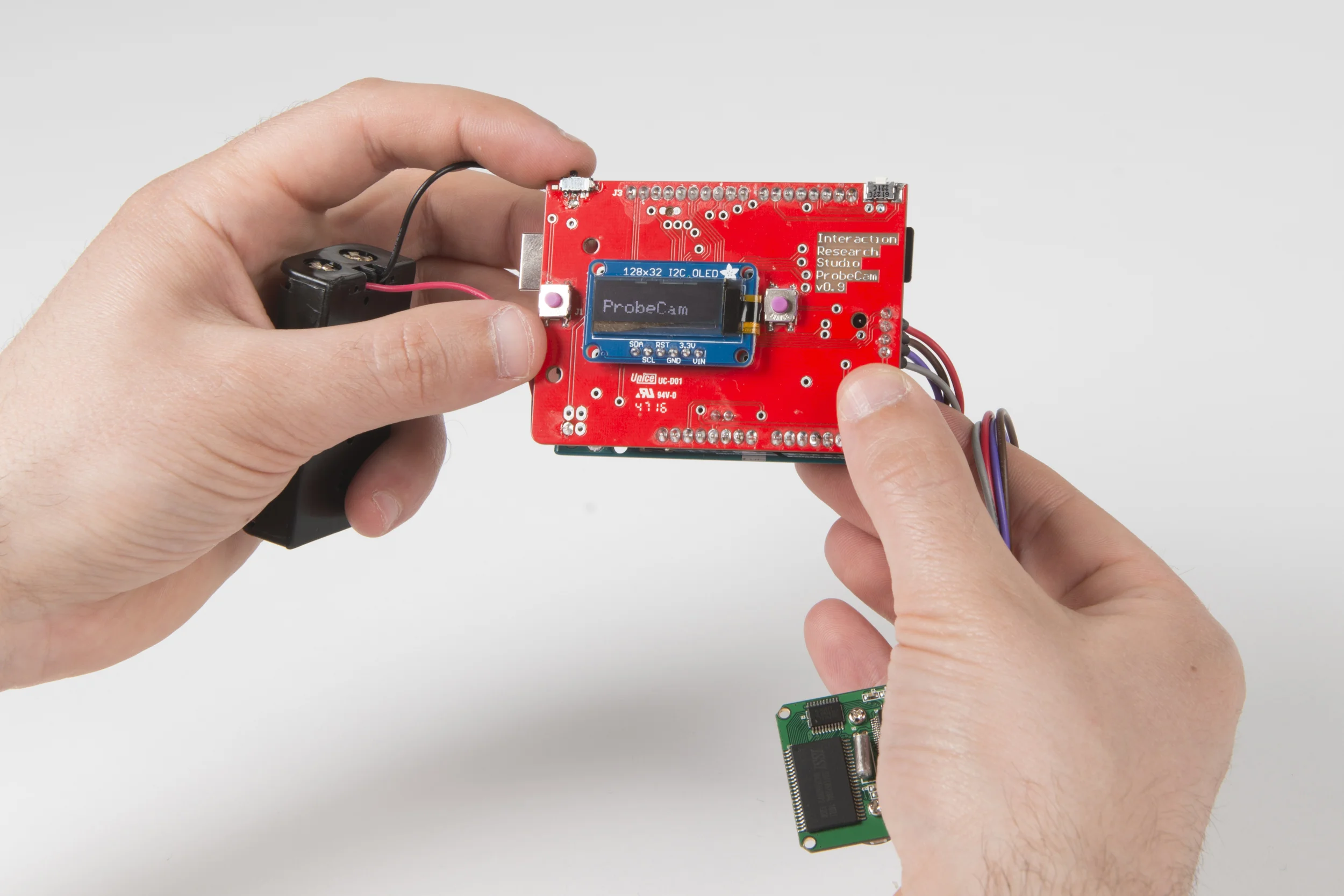 Step 8 Make sure you give the camera a thorough test before it goes into its housing by running through its main functions. Scroll between questions, take a picture, and turn it off and on again with the switch. Once you’re happy that everything works, you’re ready to put the electronics into their housing.