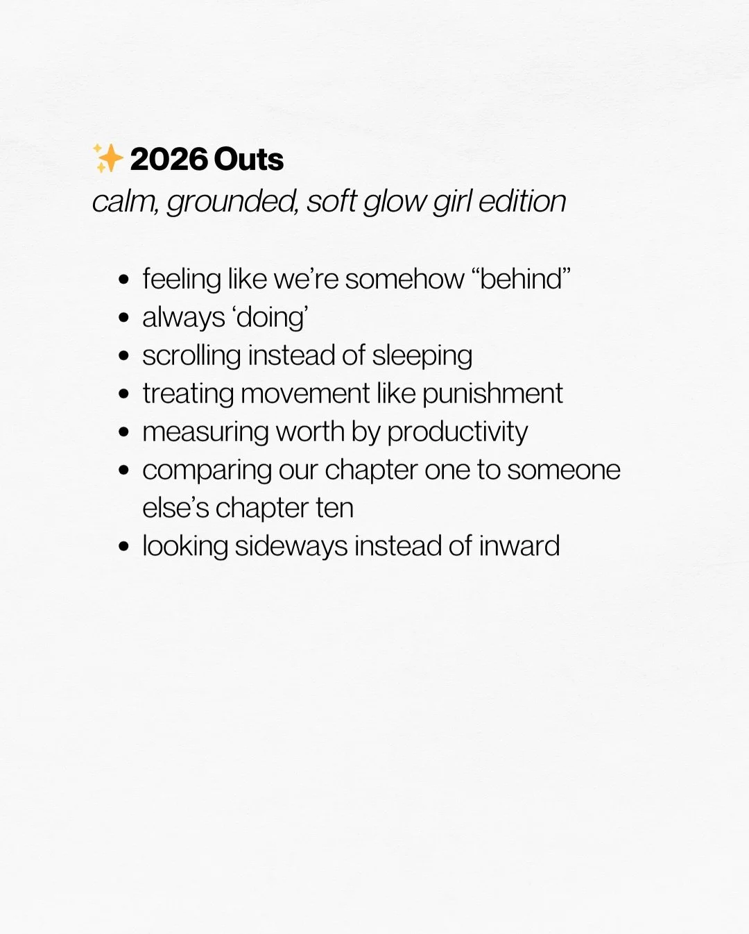 In 2026, we&rsquo;re choosing regulation over rush, curiosity over comparison and practices that support our natural glow ✨ 

Did I miss anything else? 

#theyogaglow