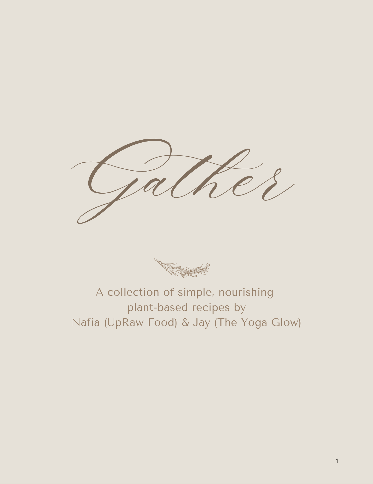 Gather - A Plant-Based Recipe E-Book to Bring People Together