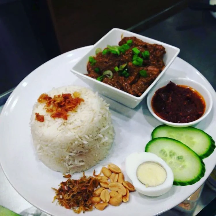 Nasi Lemak with Beef Rendang