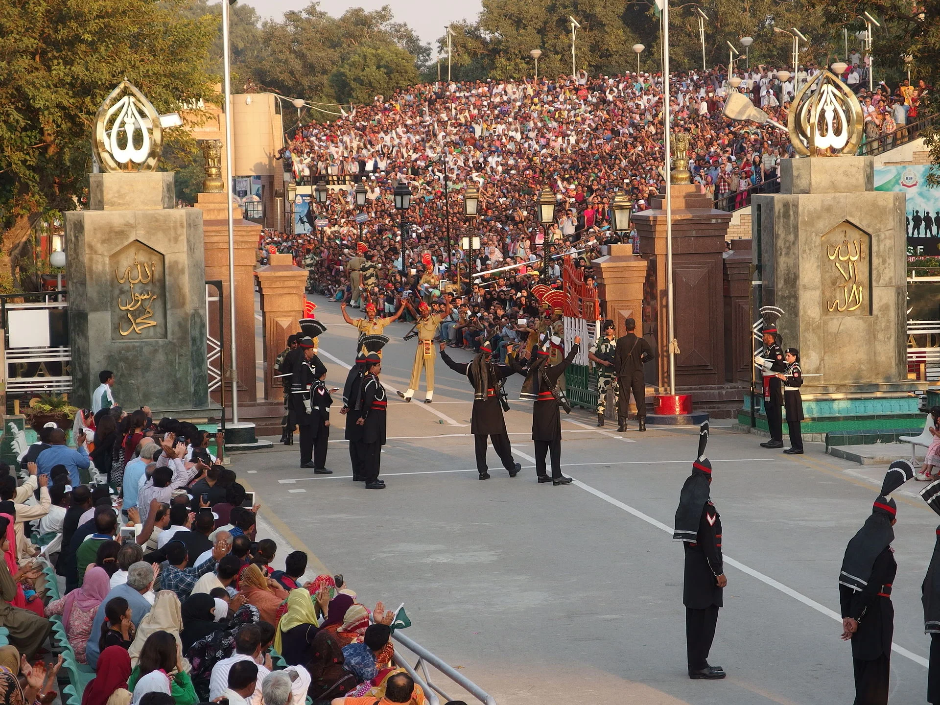 The land crossing at Wagah between India and Pakistan