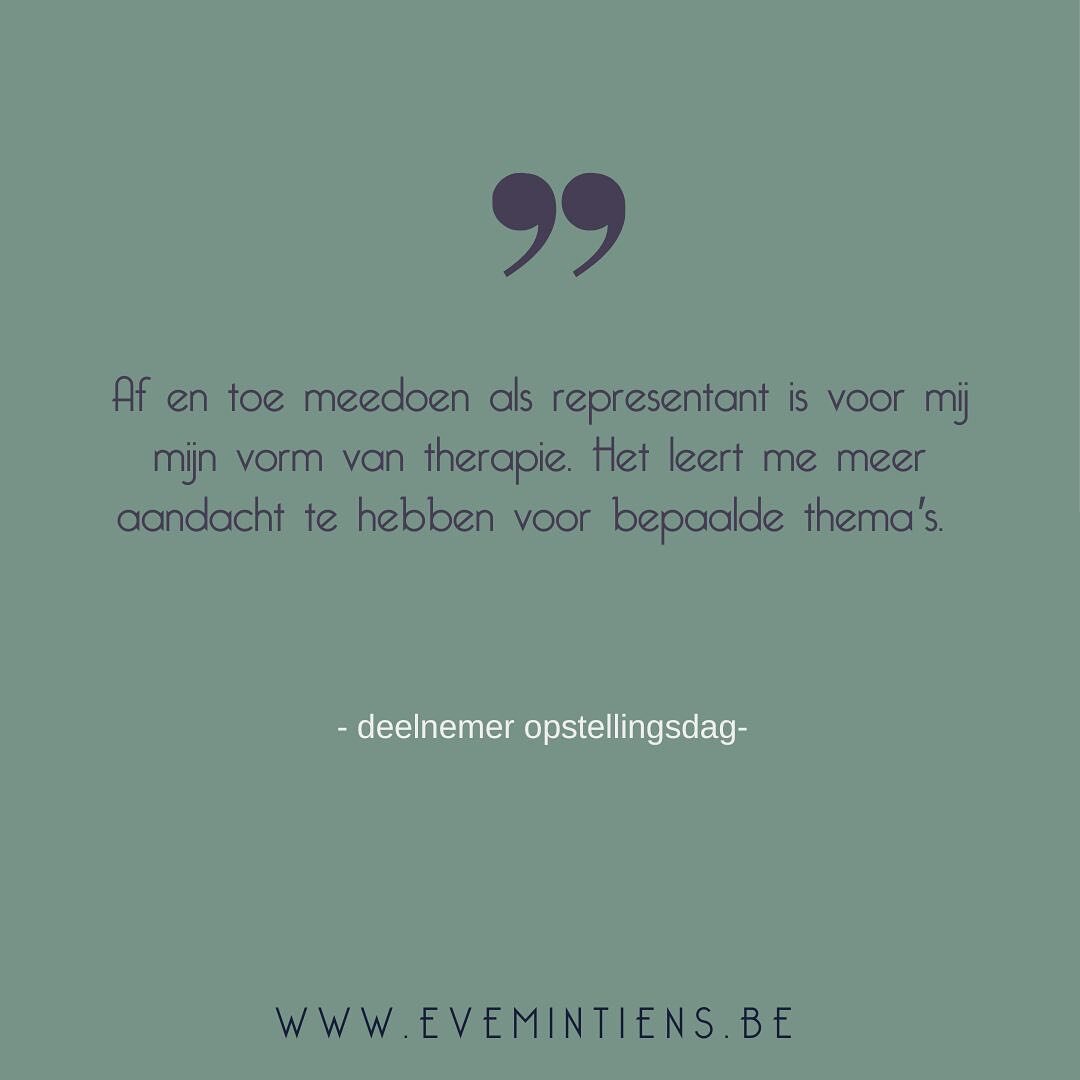 Same here&hellip;ik doe steeds graag mee als representant bij opstellingen zowel in binnen- als buitenland. 

En ook tijdens de #familieopstellingen die ik faciliteer, leer ik steeds wat bij. 

Komende zaterdag zijn er 3 vraagstellers die erg uitkijk