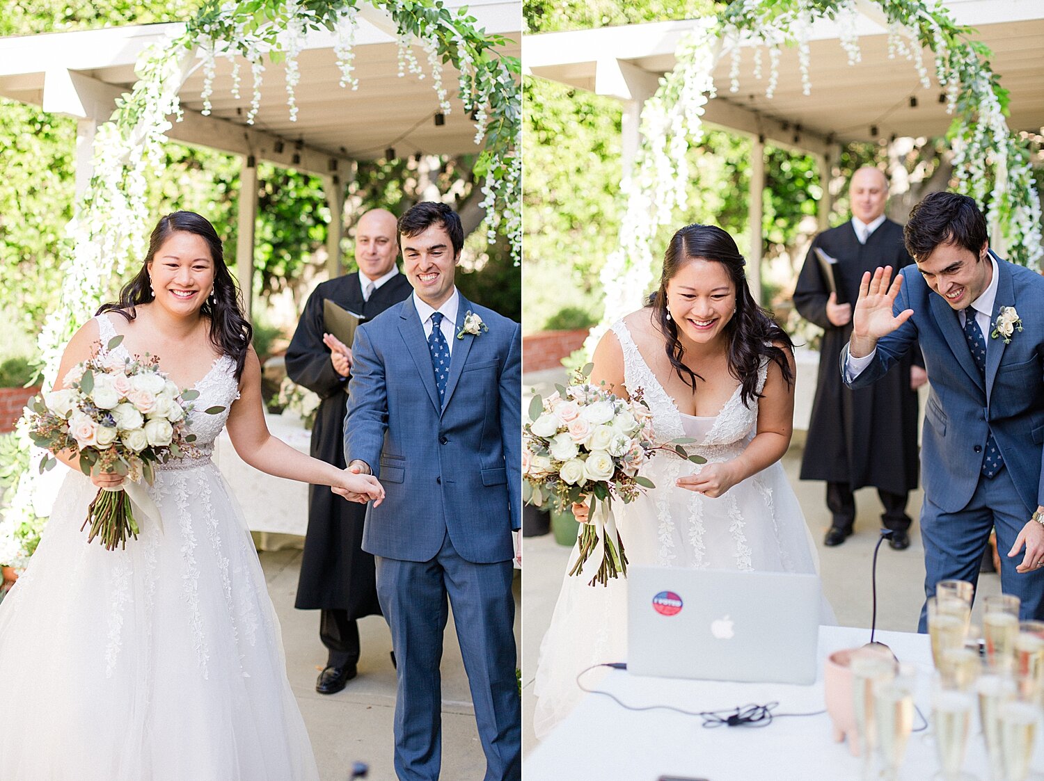 Virtual Zoom Wedding | Socially Distanced | Backyard Wedding | Los Angeles Wedding Photographer | thevondys.com