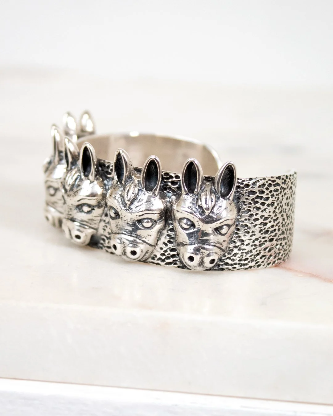 Dian Malouf Sterling Silver Donkey Cuff — Otra Vez Couture Consignment