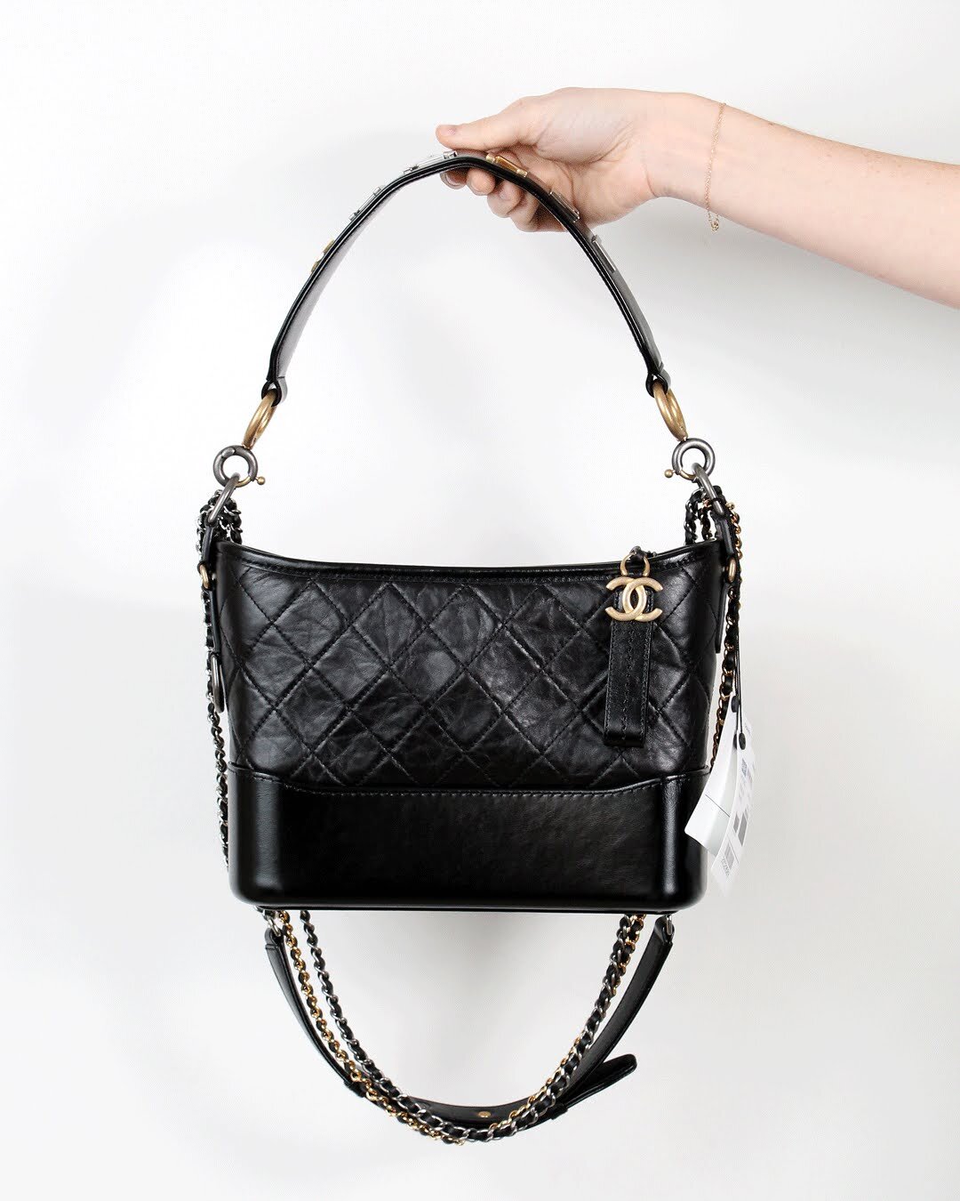 Pre-owned Chanel Straw Chain Shoulder Bag In Blue