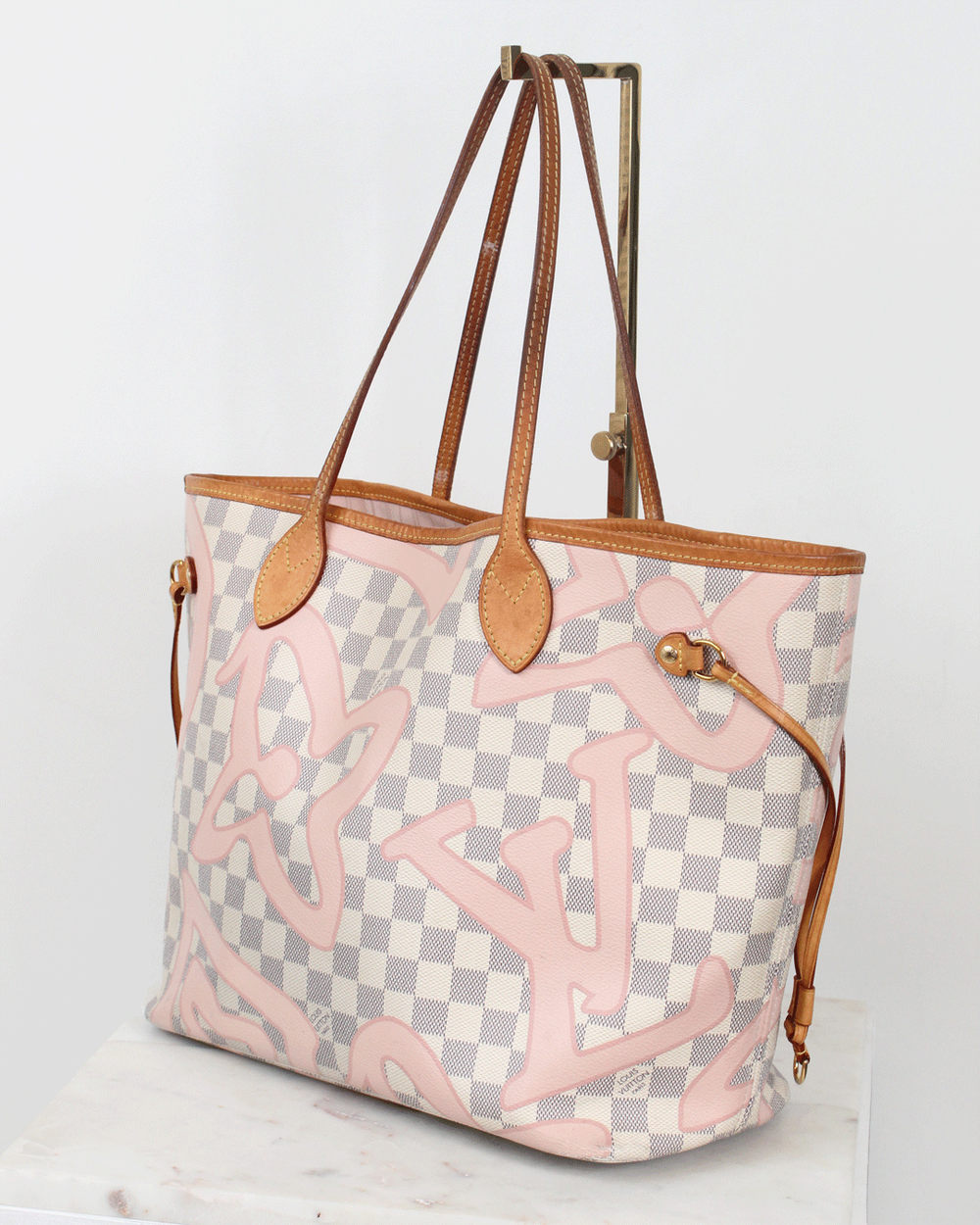 Louis Vuitton Tahitienne Neverfull MM, Azur, Preowned in Dustbag WA001