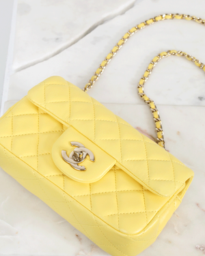 chanel purse small yellow
