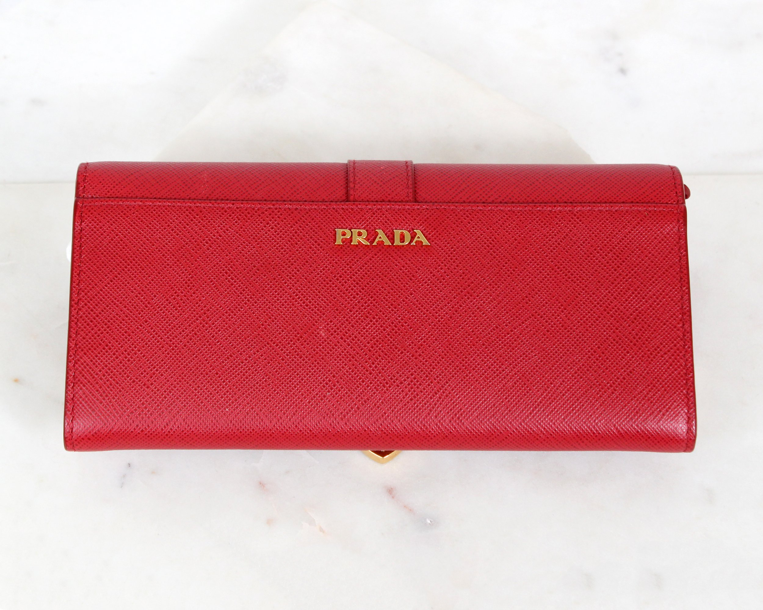 Prada Cahier Flap Wallet Saffiano Leather — Otra Vez Couture Consignment