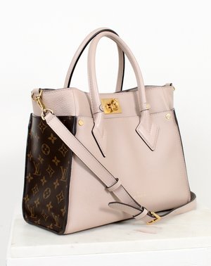 Louis Vuitton - LV on My Side mm Beige Leather Top Handle w/ Shoulder Strap