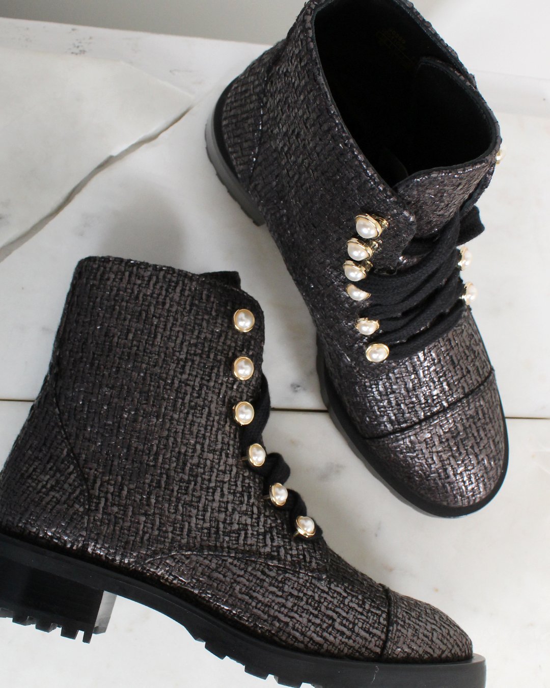 Stuart Weitzman Reysen Metallic Ankle Boots — Otra Vez Couture Consignment