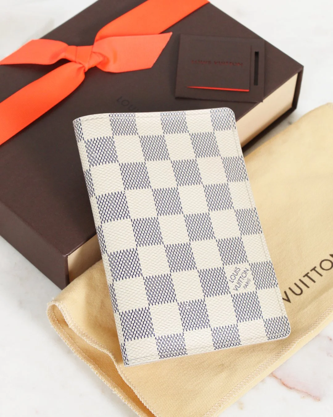 Louis Vuitton Damier Azur Passport Cover with Box — Otra Vez Couture