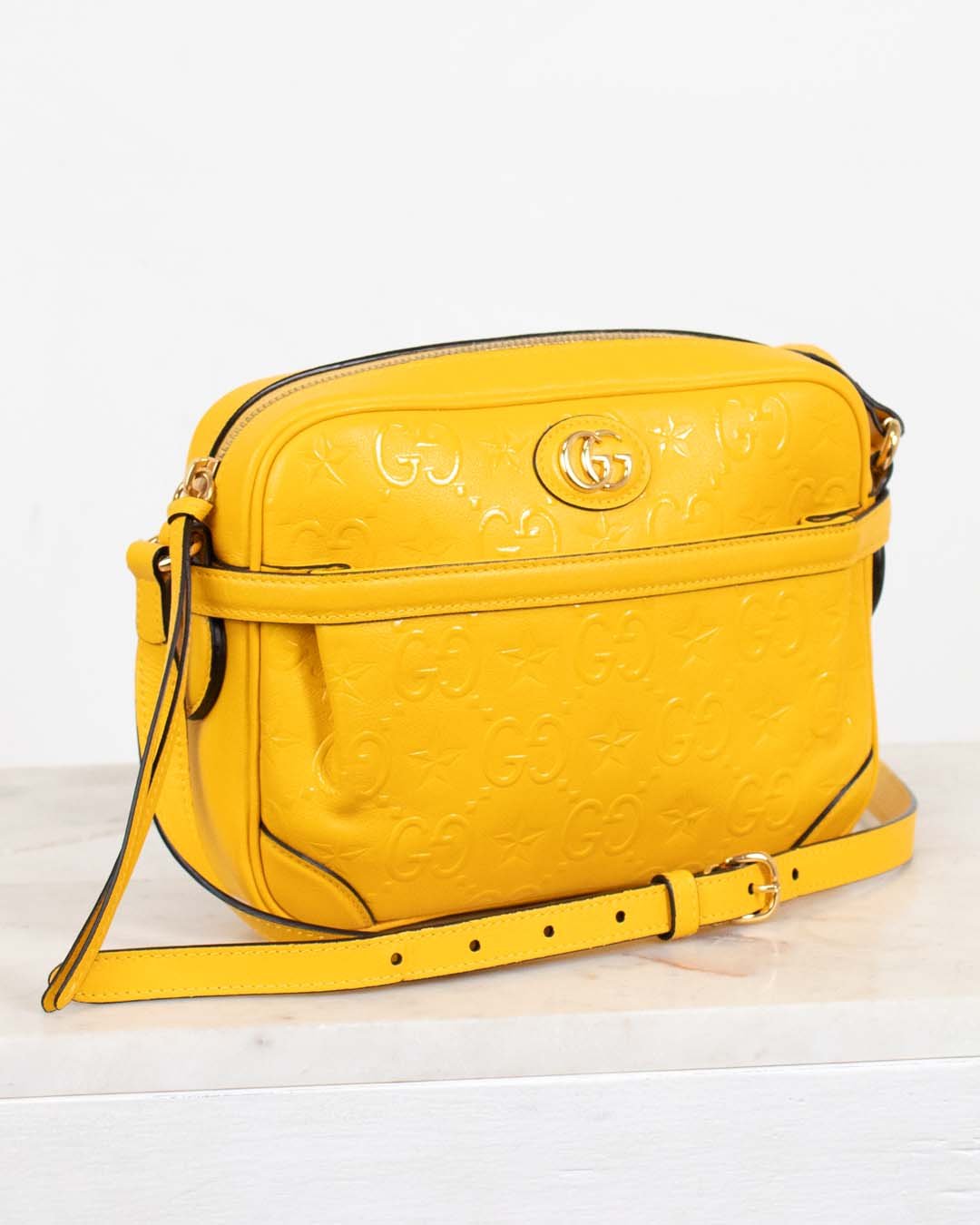 Gucci GG Embossed Small Star Shoulder Bag in Yellow.jpg