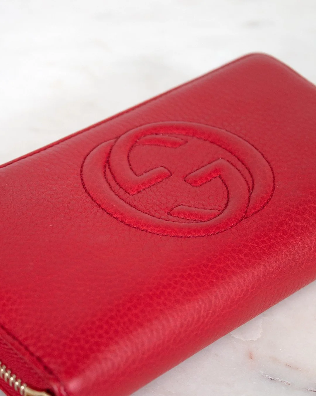 Gucci Soho Interlocking G Zip Around Wallet Red — Otra Vez Couture