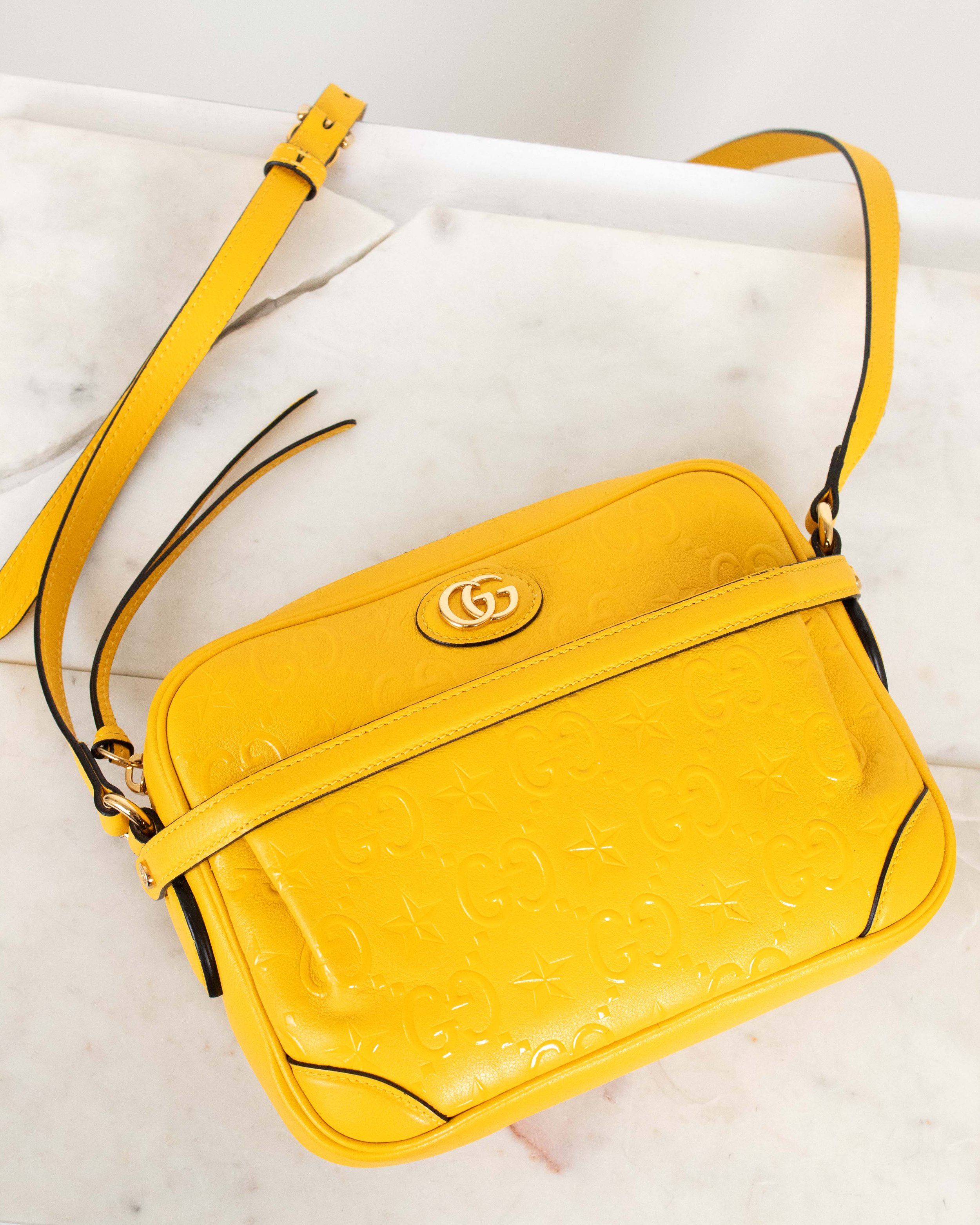 Gucci GG Embossed Small Star Shoulder Bag in Yellow 2.jpg