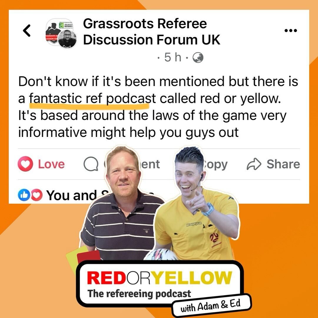 Well this was a lovely Christmas present. 

It always means so much to us here @redoryellowpod HQ to have our meandering chats recommended to other referees. 

Thank you so much for being so kind and for listening this year. 

Merry Christmas to you 