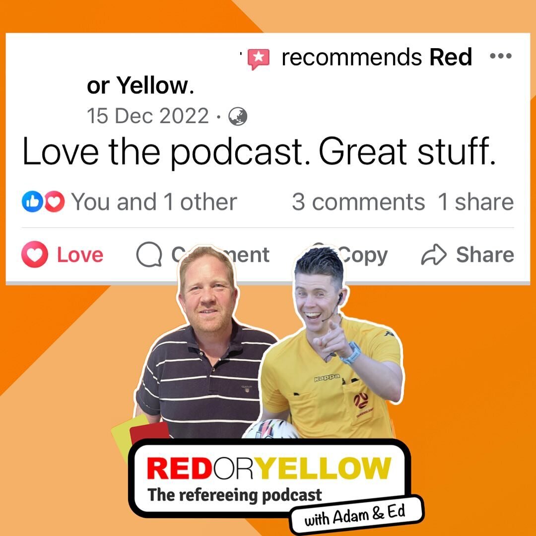 Well this one got us in the feels&hellip;

❤️ or 💛

#redoryellowpod #loyallistener #veryfitlistener #footballpodcast #referee #footballreferee #referees #grassrootsreferee #footballreferees #footballrefereegirl #footballrefereedecisions #refereeingl