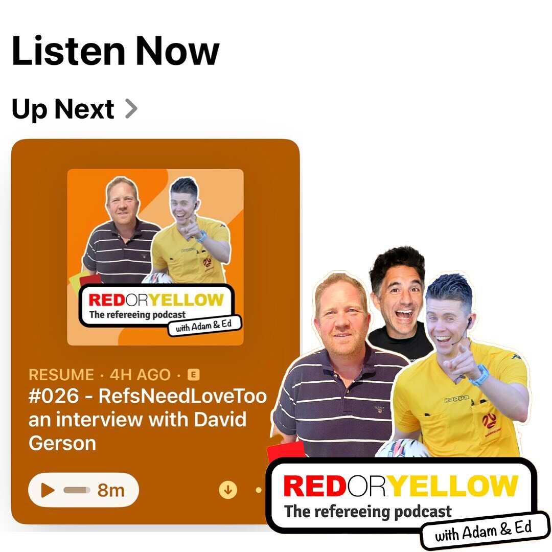 New Episode out now! 

In this episode we sat down with @refsneedlovetoo and had a chat about all things refereeing. 

We hope you enjoy listening as much as enjoyed recording! 

#redoryellowpod #loyallistener #veryfitlistener #footballpodcast #refer