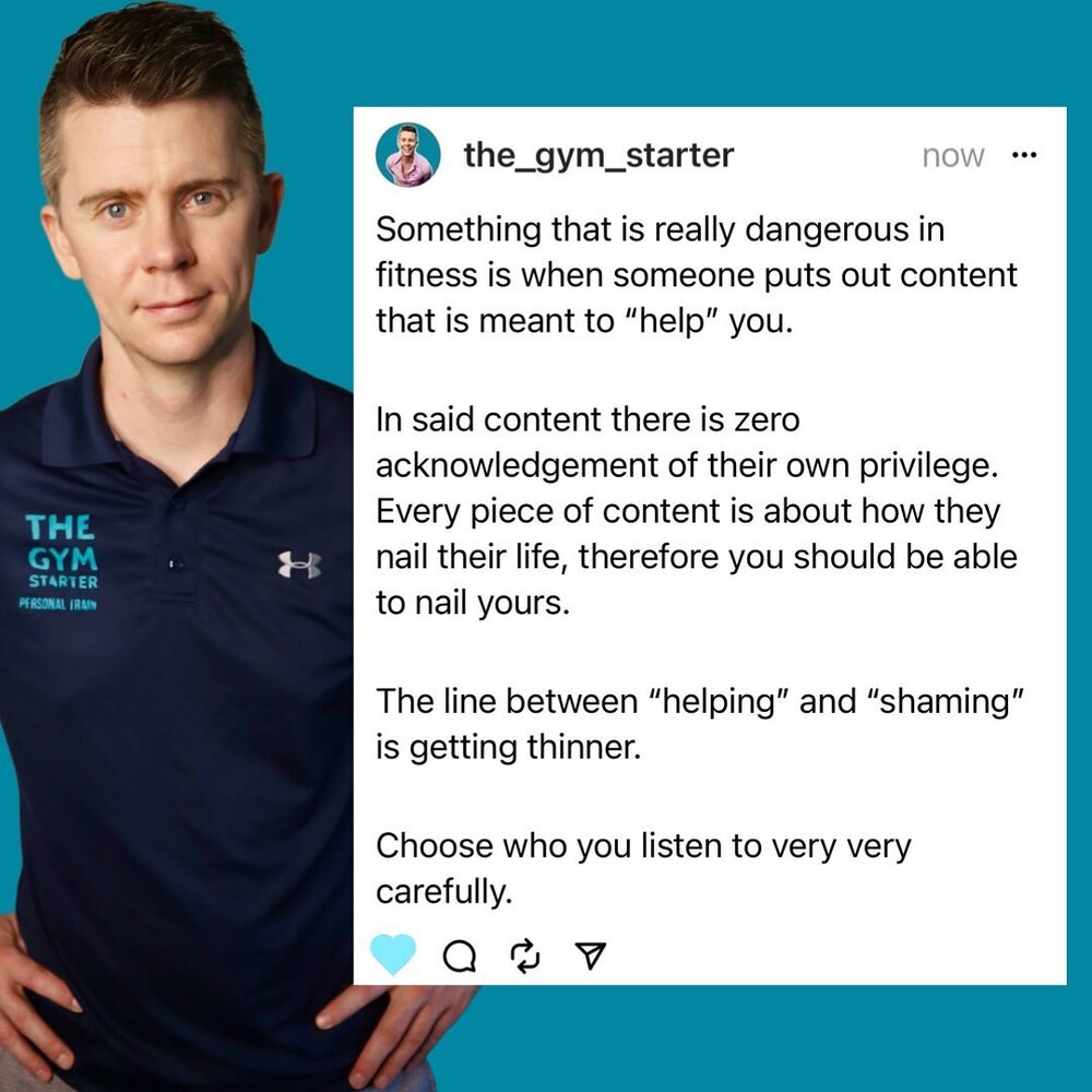 Social Media has done a lot of good for the fitness industry. 

But it has also done some truly terrible things. 

Something that keeps coming up time and time again with my clients is the concept of someone posting about what they do to make their l