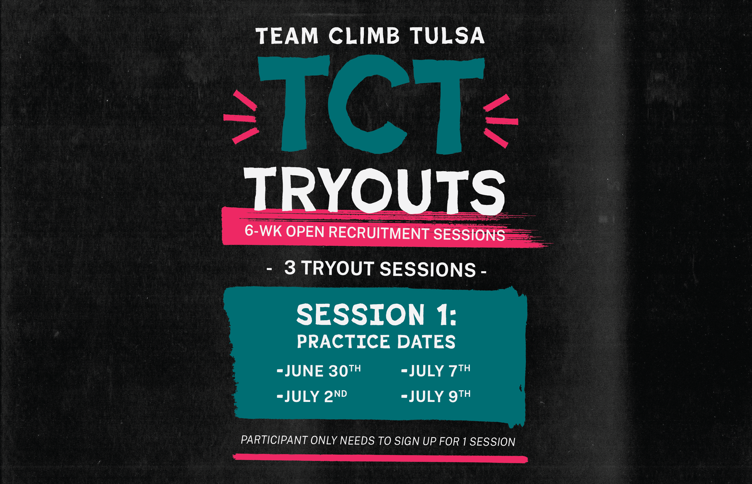 Team Climb Tulsa - Session 1 Tryouts Begin
