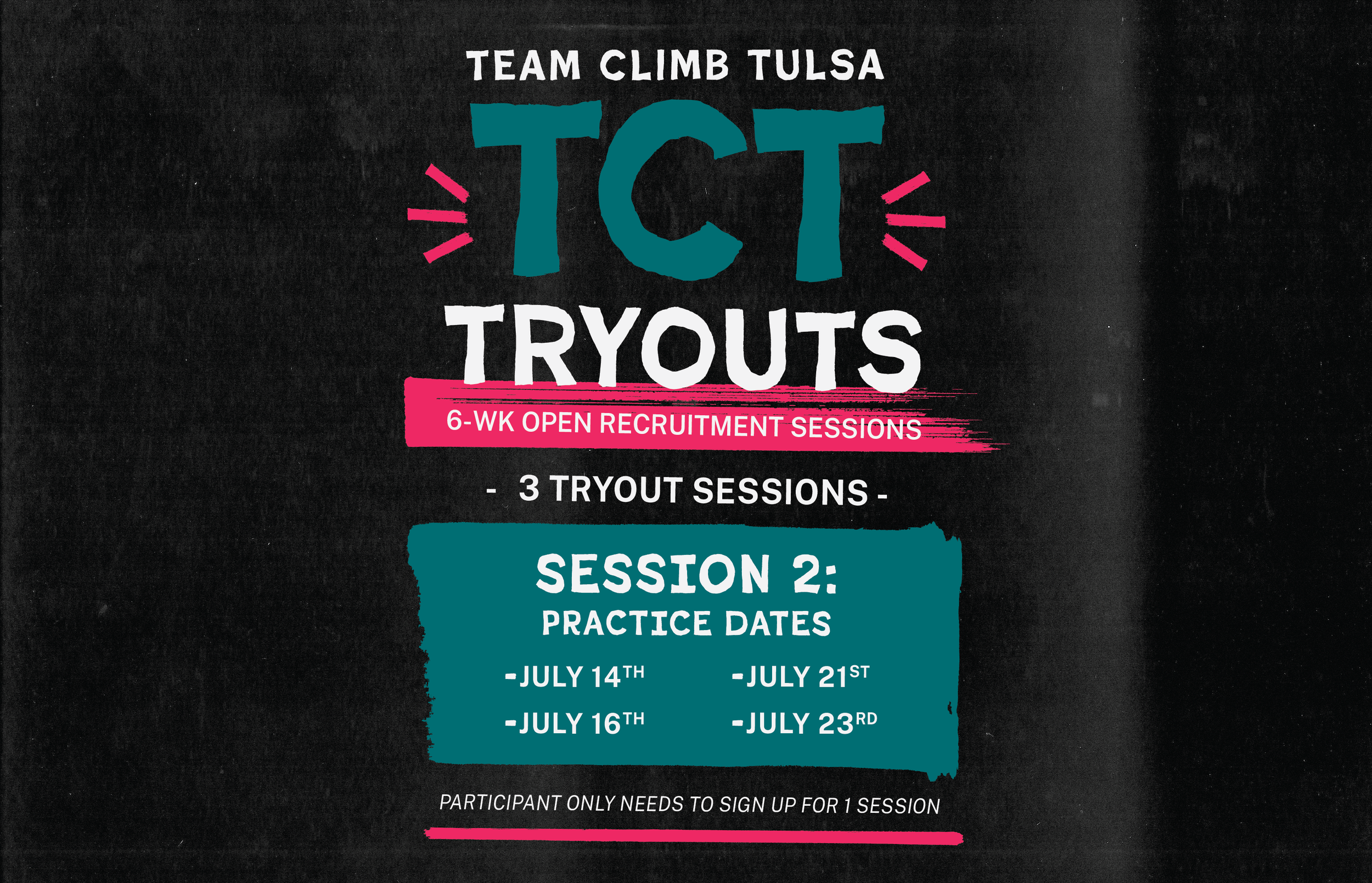Team Climb Tulsa - Session 2 Tryouts Begin