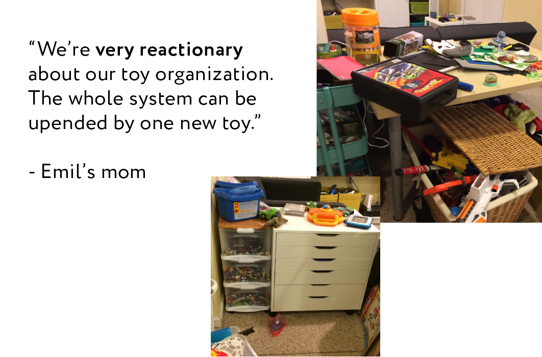 FOR EMIL’S PARENTS, FINDING STORAGE SOLUTIONS THAT FIT SEAMLESSLY INTO THEIR EXISTING SPACE AND DECORATIVE STYLE IS A CONSISTENT CHALLENGE.