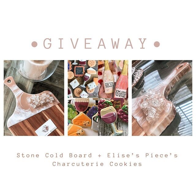 GIVEAWAY TIME!! Since dessert boxes/boards are my new passion I have teamed up with the fabulous @stonecold_boards to #giveaway one of their beautiful 20x10 custom charcuterie boards and a dozen of my charcuterie themed decorated shortbread cookies f