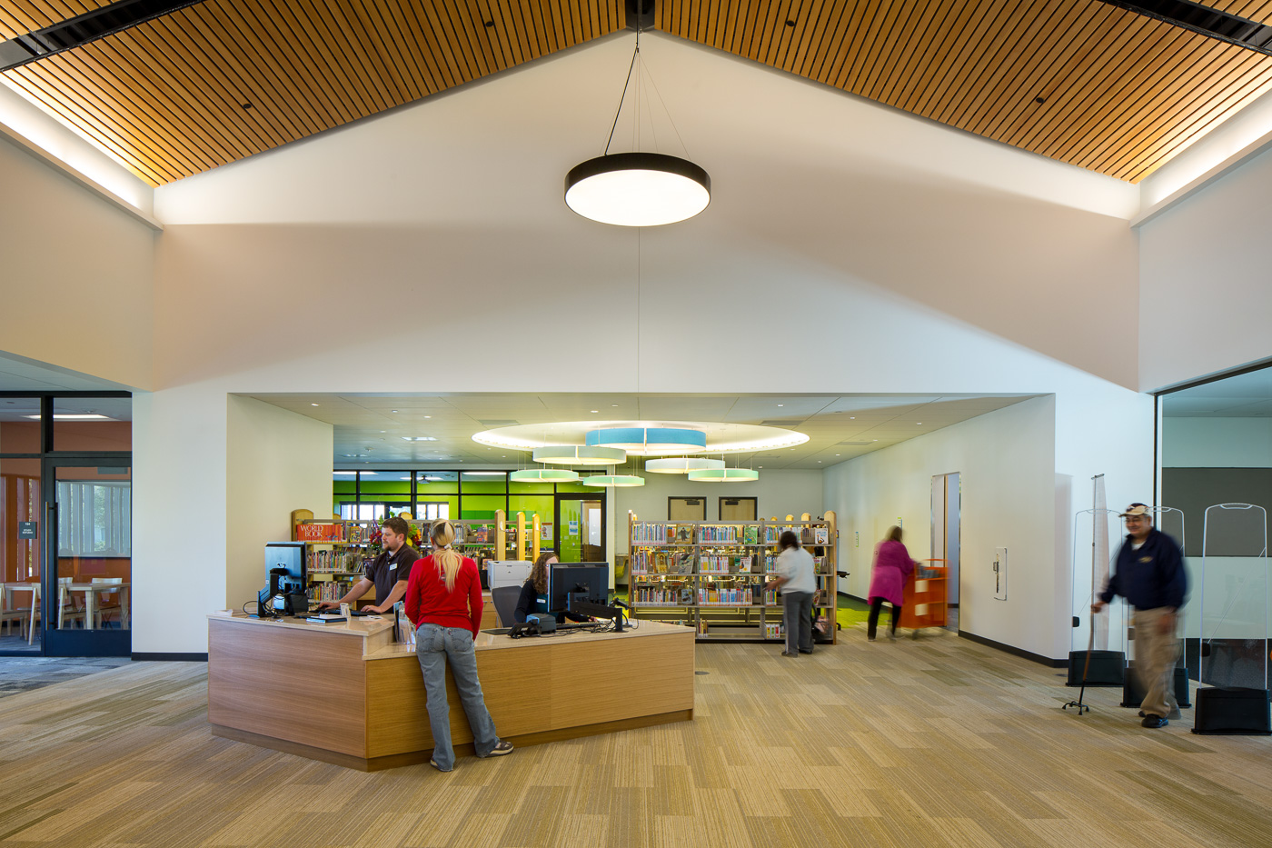 A common lobby area connects all programmed uses while providing additional pre function and common use space allowing the building to be used after hours and for special events.