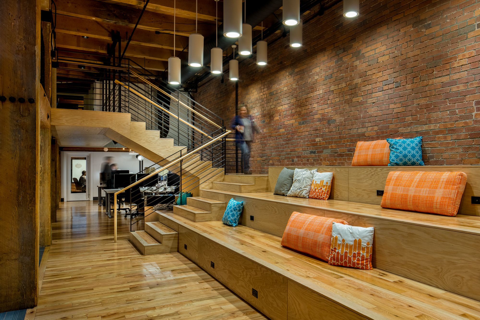 Incorporating flexible work spaces helps boost employee engagement and morale.