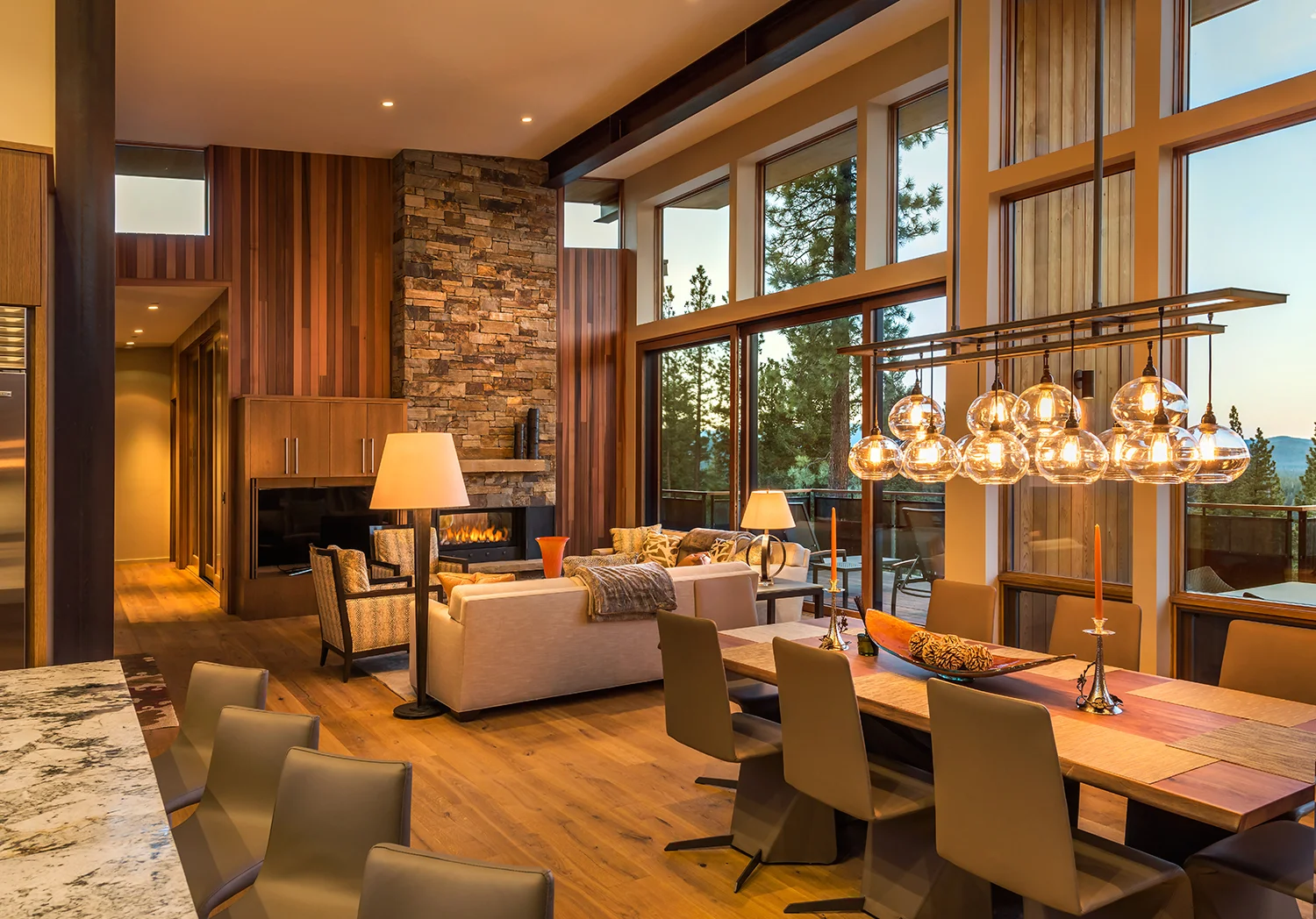 Lot 588_Great Room View_Wood Paneling_Masonry_Dining Chandelier.jpg