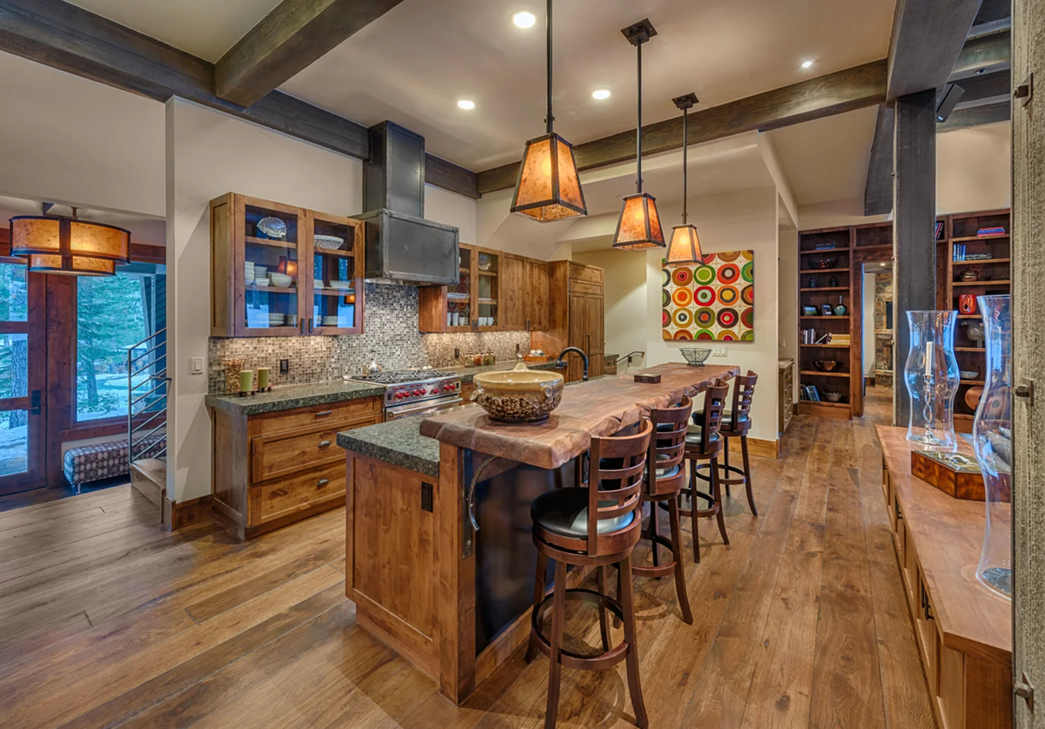 Lot 288_Kitchen_Island_Exposed Wood Beams_Tile Backsplash.jpg