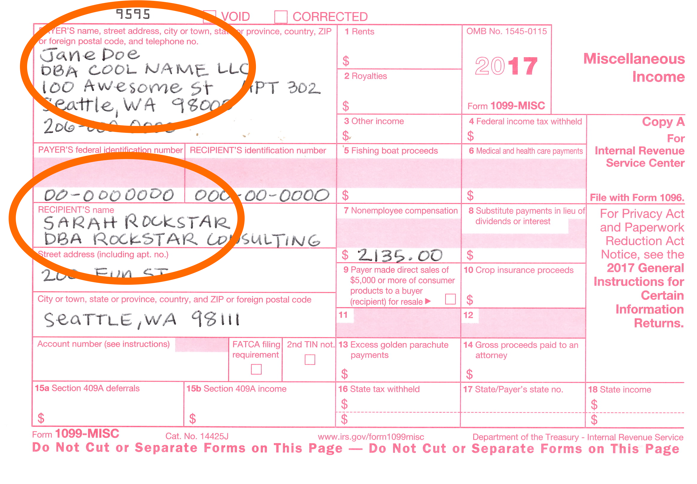 How To Fill Out Send 1099 Misc Forms Seattle Business Apothecary Resource Center For Self Employed Women