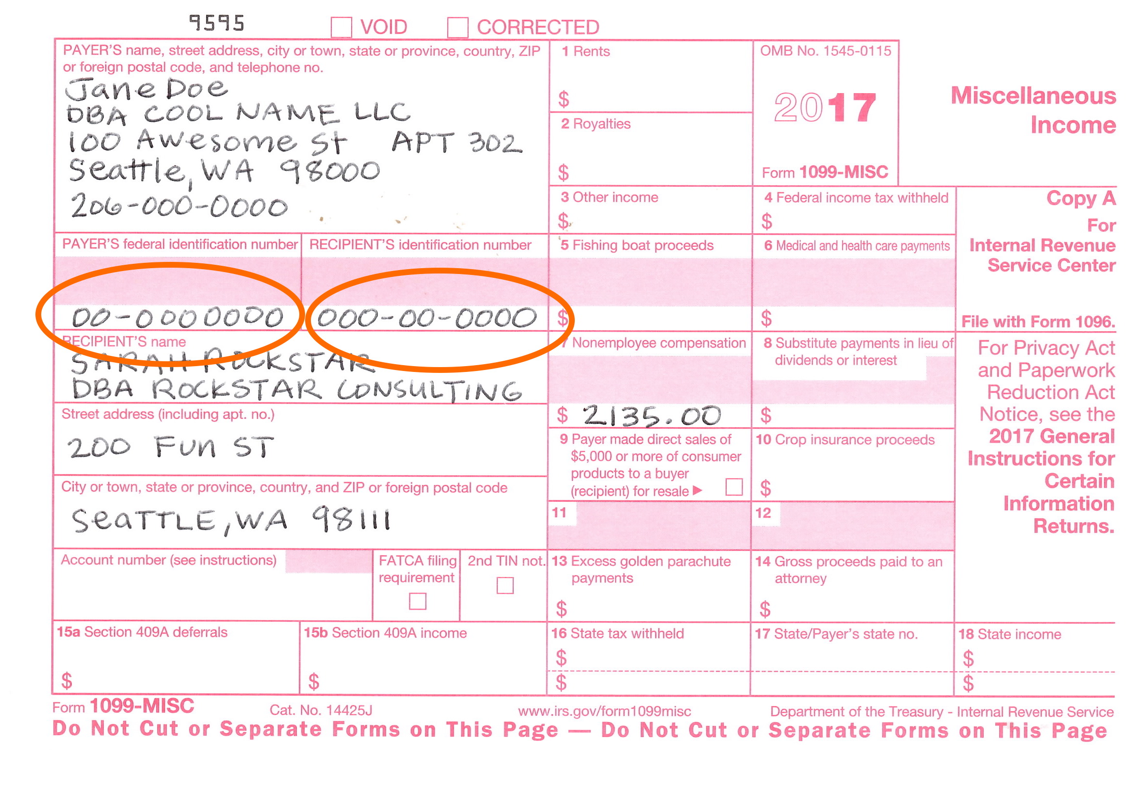 How To Fill Out Send 1099 Misc Forms Seattle Business Apothecary Resource Center For Self Employed Women