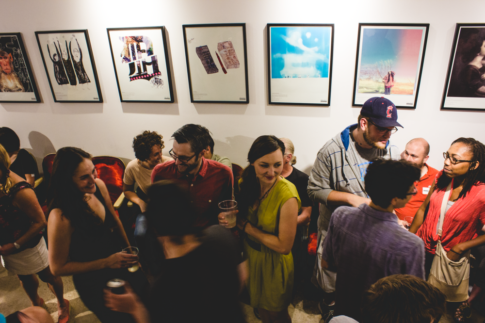 Opening night of The Mini Microcinema at Globe in The Dark, July 2015