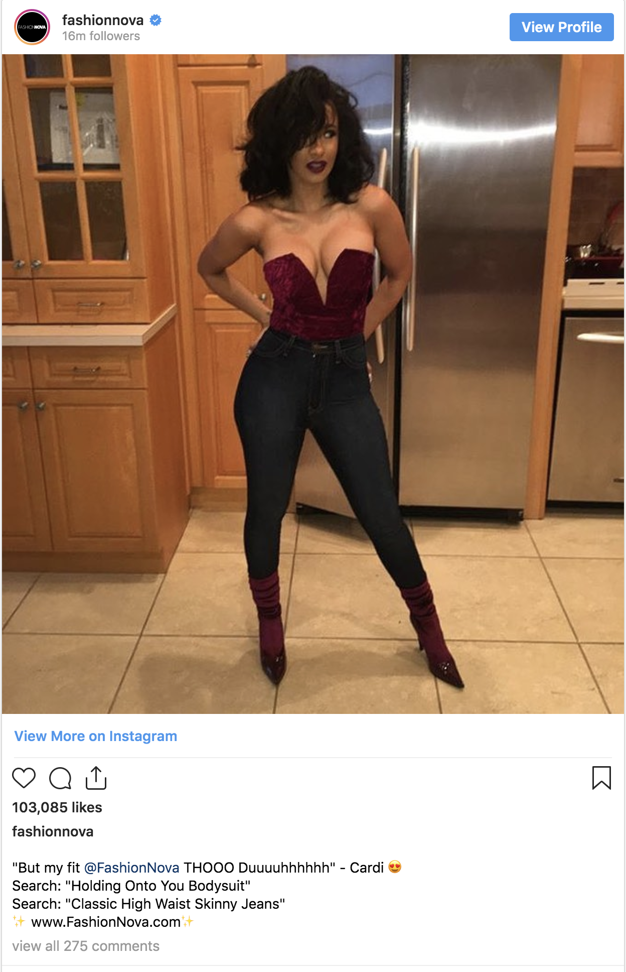 Fashion Nova Appealing to Their Audience by Reposting Celebrity Influencers in Their Clothing.