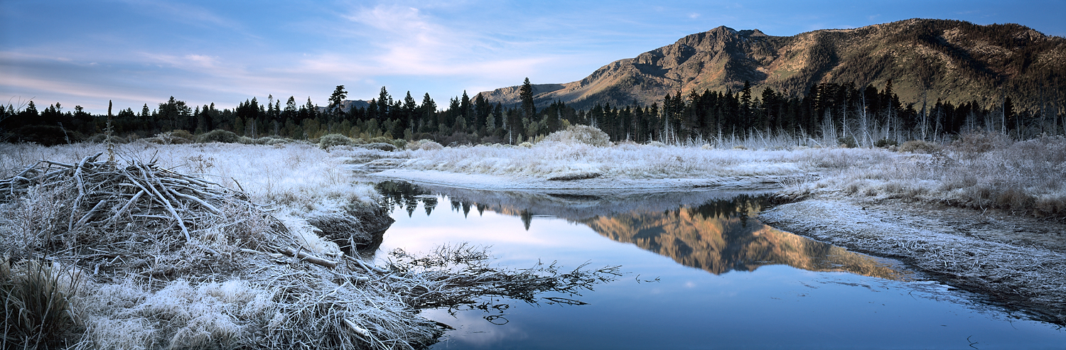 Frosty Morning, Taylor Creek and Mount Tallac Panorama, Lake Tahoe