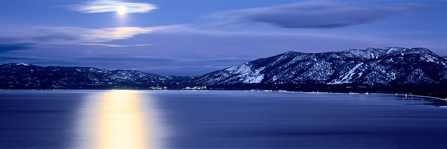 Wolf Moon Panorama, Lake Tahoe