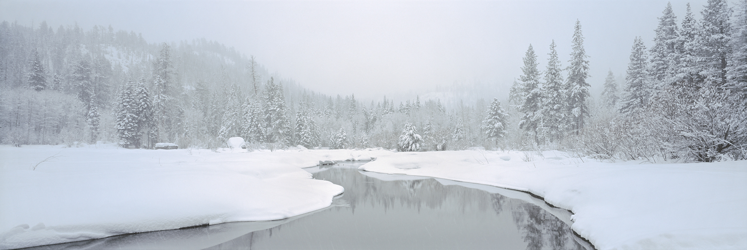 Truckee River Sunrise Blizzard Panorama