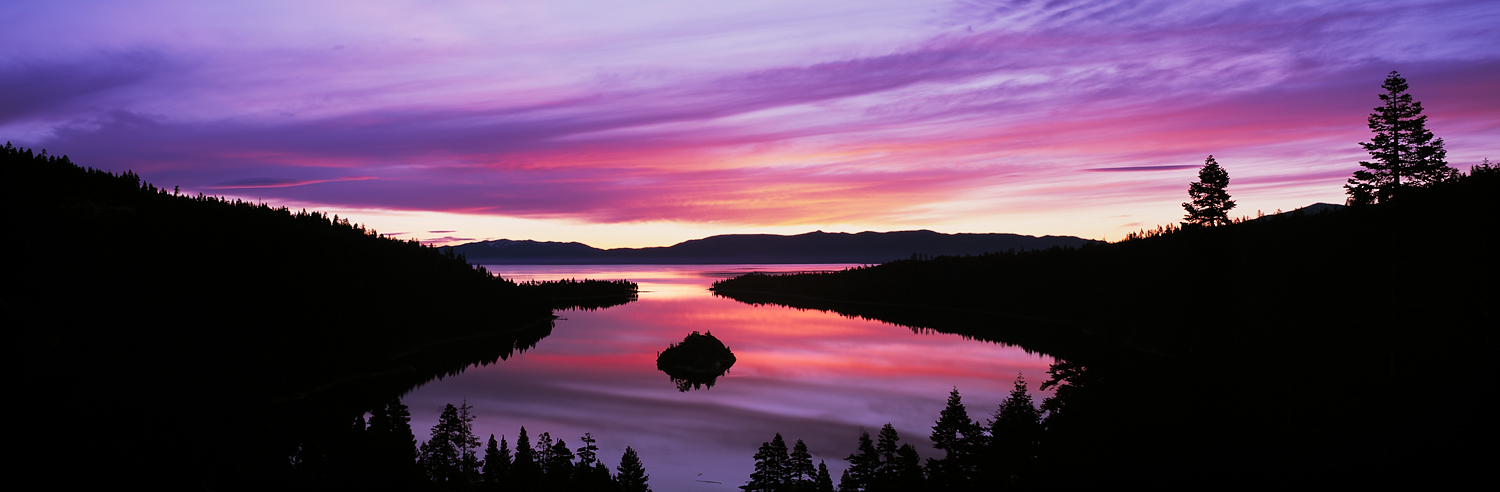 Emerald Bay Sunrise Reflection Panorama, Lake Tahoe