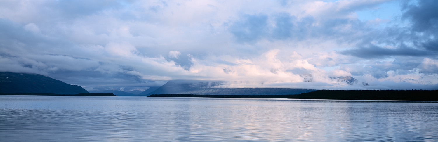 Cloudy Reflections Panorama, Naknek Lake, Katmai, Alaska