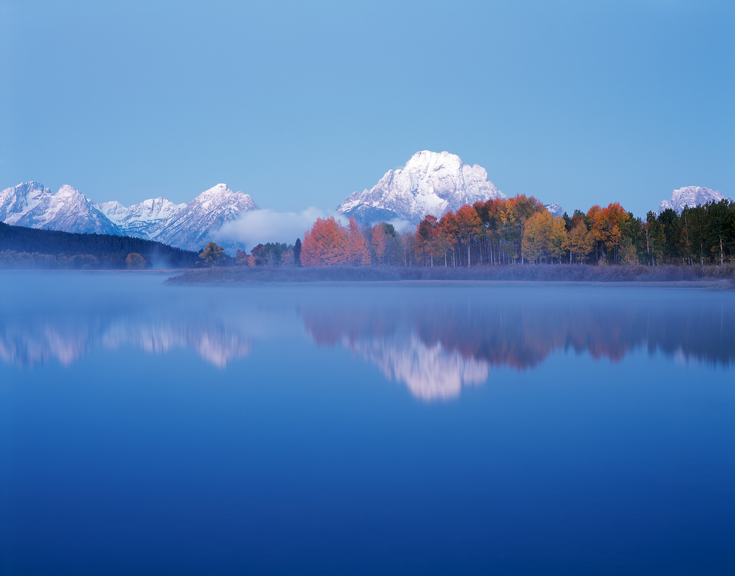 Misty Dawn, Oxbow Bend, Grand Tetons