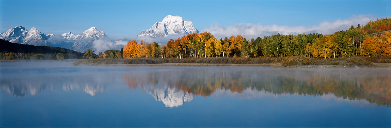 First Snow, Fall Color, Oxbow Bend Panorama